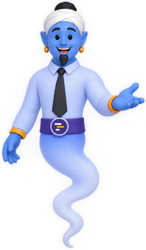 Genio de Trazday, la mascota de la marca